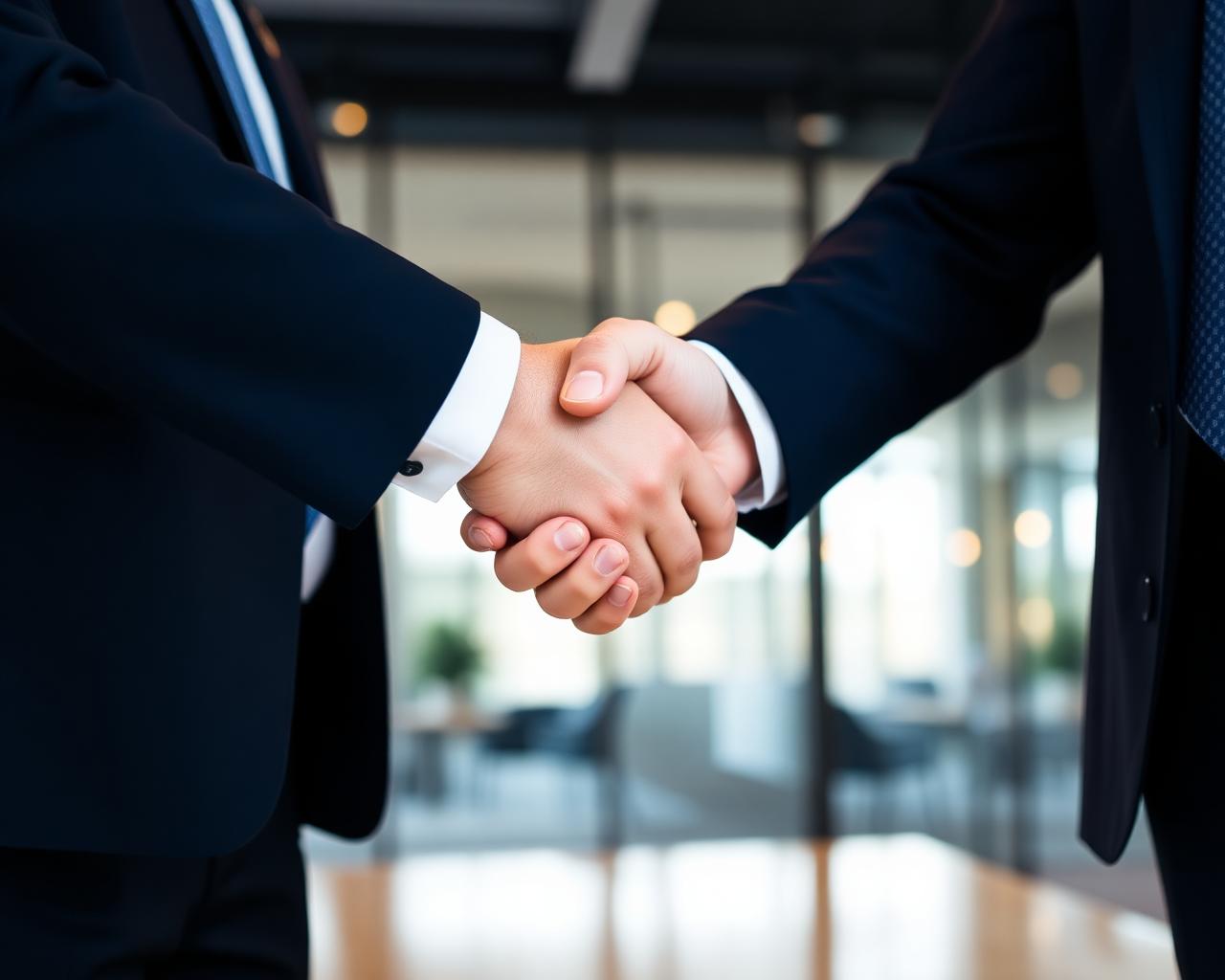 Aperto de mão de parceria empresarial